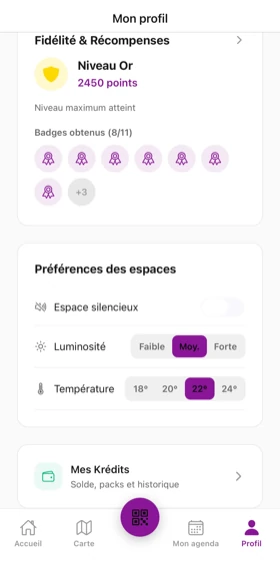 Préférences des espaces — K work + K sense
